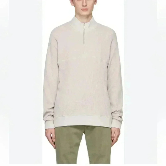 NWT Cotton Citizen Cooper Thermal Half Zip Vintage White Stone size Small